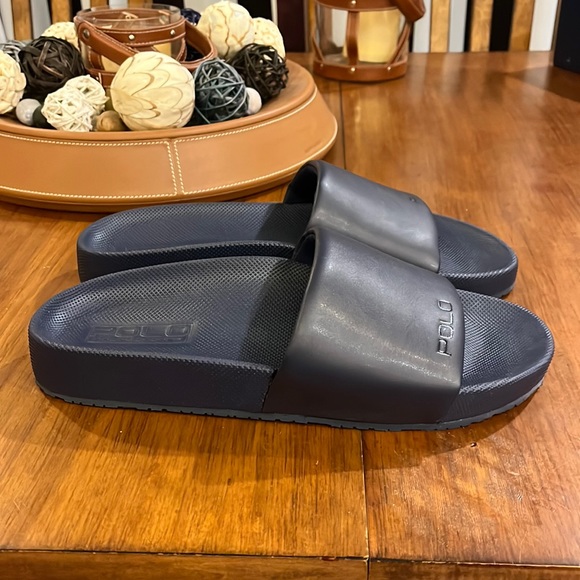 Polo Ralph Lauren Cayson Navy Blue Slides Sandals Shoes new Mens Sizes - Picture 3 of 13